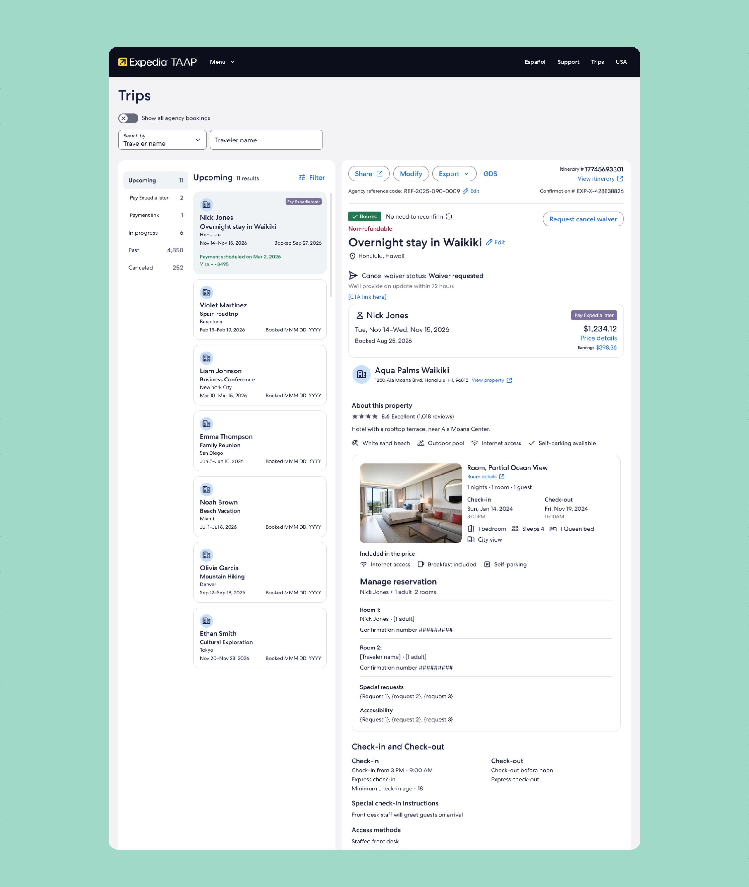 Generation 3 Trips dashboard after post-launch refinements